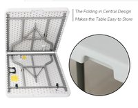 Table pliante légère en plastique HDPE, moulée par soufflage, portable, pour extérieur, camping, pique-nique, robuste et polyvalente