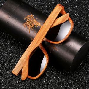 Gafas de Sol Polarizadas de Madera Natural para Hombre y Mujer, Gafas de Sol Cuadradas de Bambú - Product Image 3