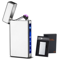 Allumage électrique à double arc USB Type C Rechargeable Allume-cigare Métal Tactile Induction Affichage Numérique Allume-cigare