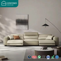 Sofá Seccional Reclinable Eléctrico Contemporáneo de 3 Plazas, Convertible en Cama, de Cuero, para Sala de Estar, con Certificación ROHS y CE