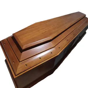 Produce Solid Wooden Casket Funeral Casket and Urn Qualified Antique Well Craved Coffin