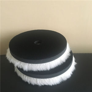 Tampons <span class=keywords><strong>de</strong></span> polissage professionnels en <span class=keywords><strong>laine</strong></span> véritable <span class=keywords><strong>de</strong></span> Chine <span class=keywords><strong>de</strong></span> 5 pouces, double <span class=keywords><strong>action</strong></span>, pour le detailing automobile, abrasif extra fin - Product Image 3