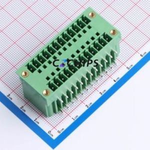 DB2ERHM-3.5-2*12P-GN Plug-in Terminal Block Bent Lead Through Hole,P=3.5mm Board-to-Board / Socket - Closed Screw Fixing 2x12P - Product Image 1