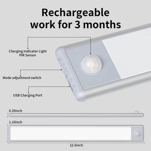 Lámpara LED de Pared Ultrafina Moderna para Sala de Estar, de Aluminio, con Sensor de Movimiento, Luz Nocturna, con Dirección de Sombra Ajustable, Luz para Gabinete - Product Image 2