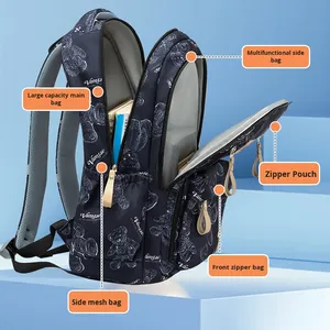 Mochila de Viaje Casual de Gran Capacidad, Diseño de Grafiti Fácil de Combinar, Dibujos Animados de Sésamo, para Hombres, Mujeres, Estudiantes de Secundaria y Universidad - Product Image 4