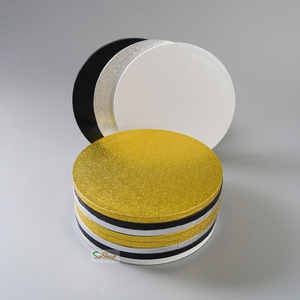 8/10/12/14/16 Inch Sliver Round <b>Cake</b> <b>Board</b> Drums with Smooth Edges Decorative Display <b>Cake</b> Icing Plates - Product Image 1