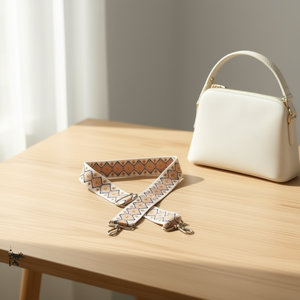 Sangle en toile de 5 cm à carreaux blancs pour sac à main - Product Image 3