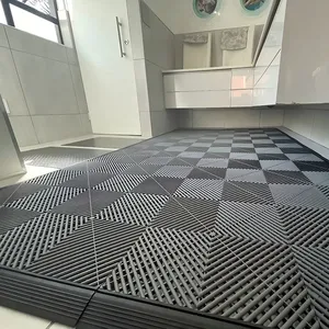 Piastrelle Modulari Antiscivolo in Plastica per Pavimenti di Garage, Incastrabili con Drenaggio, Tappetino per Autolavaggio 40x40CM - Product Image 4