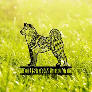 Decoração de jardim personalizada para cachorro, pilha de madeira para pátio, logotipo de cachorro, decoração de jardim ao ar livre, decoração para pátio