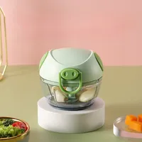 Mini Picador de Ajo Manual Multifuncional, Prensa de Chiles, Prensa de Ajo Manual de Plástico Ecológico con Cuchilla de Metal para el Hogar