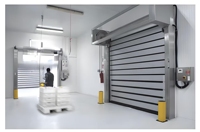 Puerta de garaje de persiana enrollable industrial de alta velocidad en espiral de metal de aluminio automático para protección contra huracanes