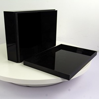 Boîte en plexiglas noire rectangulaire à 45 degrés, avec couvercle, personnalisée, en acrylique, livraison gratuite