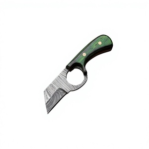 Cuchillo de Supervivencia y Caza de Acero de Damasco Hecho a Mano de Alta Calidad con Hoja Fija Mini Tipo Drop Point, Mango de Resina OEM Personalizable - Product Image 2