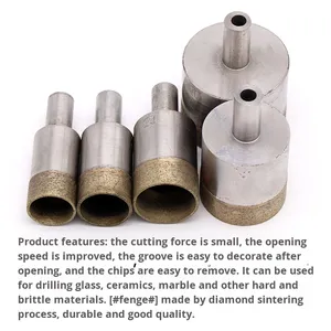 Thiêu kết khoan thủy tinh bit <span class=keywords><strong>10mm</strong></span> Shank Kim Cương Ngọc Bích Gốm Đá Cẩm Thạch vật liệu ngọc bích mở lỗ khoan khoan Bảo hành 3 năm - Product Image 5