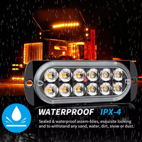 Couleurs personnalisées 12V 24V 12 LED Lumière d'urgence Ambre Rouge Bleu 3 Watt Voiture Camion Stroboscope LED Lumière d'avertissement Stroboscope