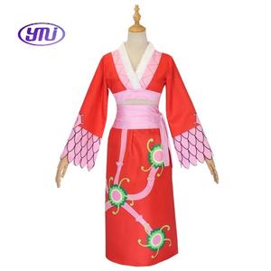 ชุดเดรสกิโมโนสีแดงเอมไพร์เซ็กซี่อนิเมะคอสเพลย์ชุดต่างหูโบอาแฮนค็อกสำหรับผู้หญิง - Product Image 4