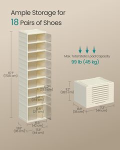 9-Tier Easy-to-Install Plastic Shoe Cabinet Customizable Plastic Shoe Organizer One-Piece Foldable Shoe Organizer - Product Image 4