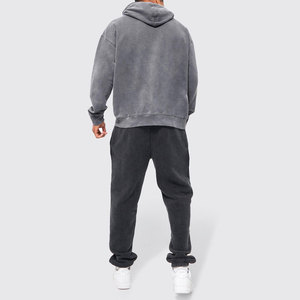 Sudadera con Capucha Oversize de Algodón Suave de Corte Holgado para Hombre, Estilo Casual, Lavado Ácido, con Puños Acanalados, Ideal para Invierno - Product Image 2