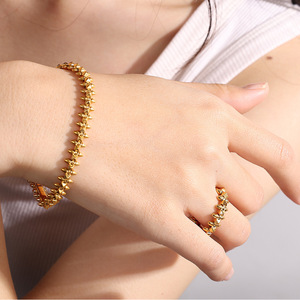 Spike Jewelry <b>Set</b> Zinc Alloy <b>Bracelet</b> Ring Unisex Party Fashion Street Style Design - Product Image 4
