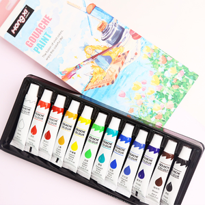 Ensemble de <span class=keywords><strong>peinture</strong></span> <span class=keywords><strong>gouache</strong></span> de 6 ml avec 24 couleurs lavables à l'eau pour la <span class=keywords><strong>peinture</strong></span> à l'initiation des enfants sur toile, papier et verre - Product Image 2