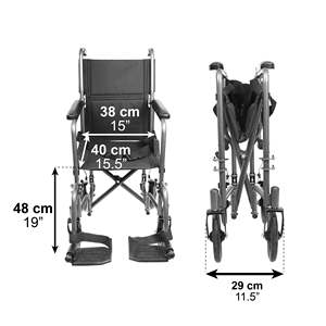 Fauteuil roulant pliable léger pour personnes âgées, fauteuil roulant étroit pour usage domestique PEPE P10019 - Product Image 5