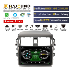 Flysonic <span class=keywords><strong>Toyota</strong></span> Corolla 2006-2013 taille personnalisation 1280X720 IPS écran voiture lecteur DVD intégré FM/AM et RDS Android autoradio - Product Image 1