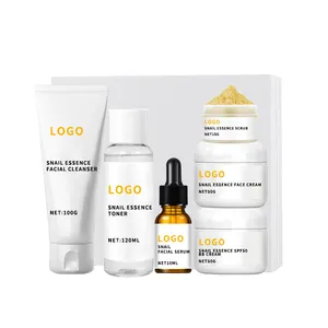 Anti Aging Acne Collageen Reparatie Voor Gezicht Witte Crème Gezichtsreiniger Slak Serum Essentie Spf 50 Bb Cream Skin care Set