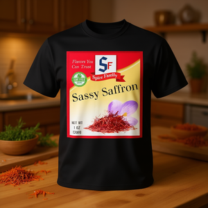 T-shirt promotionnel Sassy Saffron Spice Family, poids net 1 oz - Product Image 3