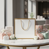 Sacs en papier couché de luxe personnalisables en gros pour vêtements, imprimés à l'écran, avec ruban de soie long, logo personnalisé, recyclés