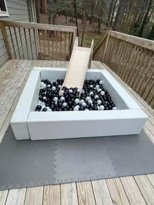 Piscine à balles blanche pour enfants avec toboggan et escalier, grande structure de jeu extérieure de 1,5 m, 1,8 m, 2,1 m, 2,4 m, 3 m, 4 m pour la <span class=keywords><strong>location</strong></span> - Product Image 6