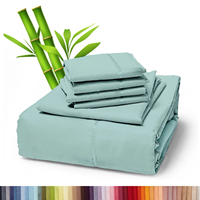 Set Sprei Kain Bambu Embos 2200 Thread Count, Lembut, 90gsm, Ukuran Full, 4 Pcs, Sabanas Para La Cama