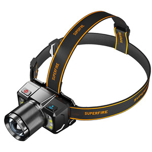 Lampe frontale LED Superfire 2400Mh rechargeable avec capteur de zoom, éclairage d'urgence extérieur - Product Image 1