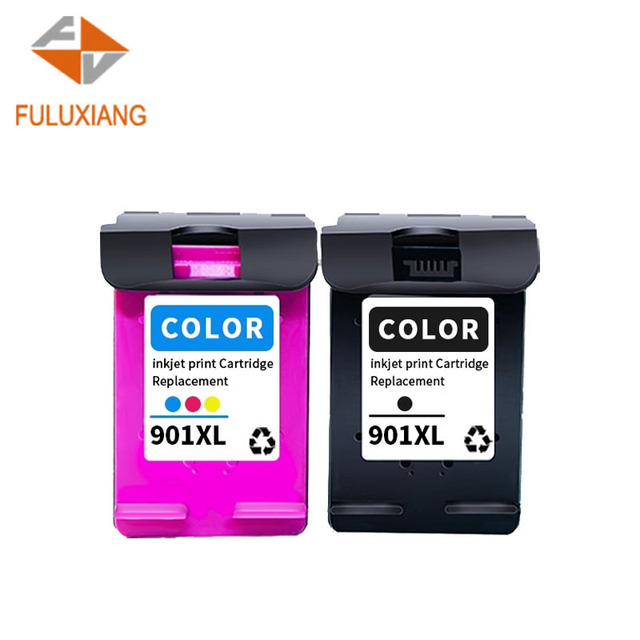 FULUXIANG Compatible 901XL Color Pigment for Cartridge for HP DeskJet 901XL/J4580/J4660/4500 Printers-Re-Manufactured 18-Month