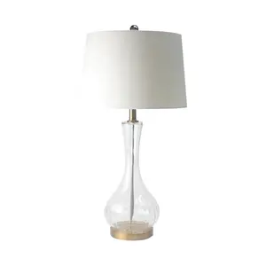 Lampe de chevet moderne et simple en fer, style contemporain, décoration artistique d'intérieur pour enfants, verre transparent, ampoule E27