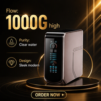 Système de filtration d'eau par osmose inverse sans réservoir 1000 GPD à haut débit avec écran tactile sous évier