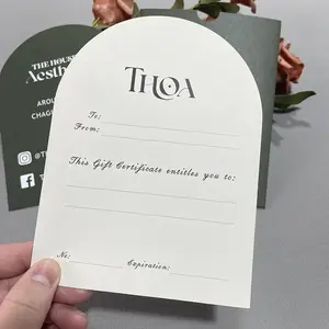 Cartões de papel para convites de casamento de pequenas empresas, cartões biodegradáveis por atacado com logotipo personalizado, obrigado