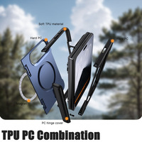 Nouvelle coque de téléphone légère et magnétique pliable en TPU+PC avec charnière à rétraction automatique, protection militaire 360° pour Fold