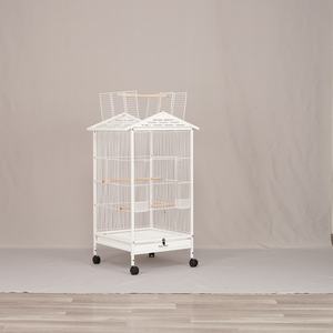 Elegante Gabbia Pieghevole per Uccelli, Stile Domestico, per Piccoli Volatili, Design Multilivello, Vassoio Rimovibile, Ruote Girevoli - Product Image 6