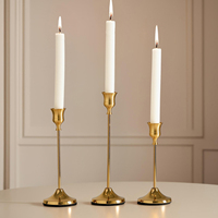 Bougeoir de luxe en acrylique et verre cristal, doré, pour bougies pilier, coniques et bougies chauffe-plat, décoratif pour mariage et maison