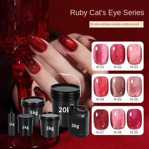 Mới mùa thu mùa đông <span class=keywords><strong>Ruby</strong></span> mắt mèo gel móng tay bồ câu máu đỏ năm mới Màu đỏ lâu dài làm Trắng thủy tinh ngọc trai Gel đánh bóng - Product Image 1