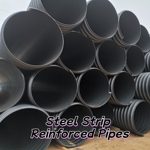 <span class=keywords><strong>Tuyau</strong></span> de drainage en PEHD renforcé de bandes d'acier DN400 DN2000 SN8 SN12.5 Ligne de canalisation légère et flexible pour caniveau routier - Product Image 1