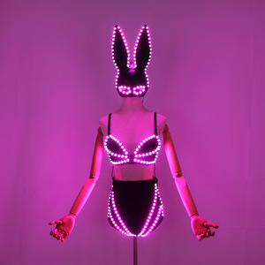Conjunto de Bikini con Luces LED de Conejita, Disfraz Luminoso para Bailarina Gogo, Actuación en Discoteca - Product Image 2