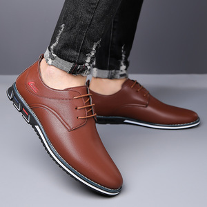 Chaussures Oxford en cuir pour hommes, style britannique, bout pointu, antidérapantes, décontractées pour l'automne, tailles 40 41 42 43 44 45 46 47 48 - Product Image 1