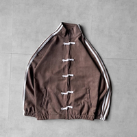 Veste Tangzhuang personnalisée, streetwear tendance, coton et polyester, style chinois, unisexe, boutons noués, veste Bamber pour homme
