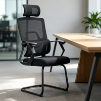 Chaise de bureau ergonomique en maille respirante avec soutien lombaire, dossier mi-haut, pour personnel et visiteurs