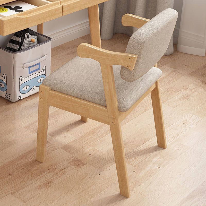 Chaise Z - Couleur Bois Naturel &amp; Tissu Gris Clair