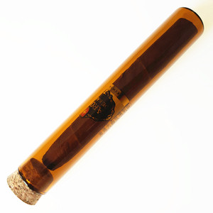 Tube en verre pour cigares Tianjing 20x120mm, anti-lumière, fond plat avec bouchon - Product Image 4