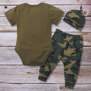 Ensemble de vêtements motif lettres de camouflage, pour enfants, bébés garçons, en coton, pour <span class=keywords><strong>6</strong></span> <span class=keywords><strong>mois</strong></span>, 3 pièces, été - Product Image 2