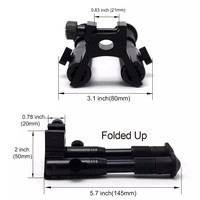 Support télescopique pliable à deux pieds en alliage d'aluminium léger pour accessoires d'équipement extérieur