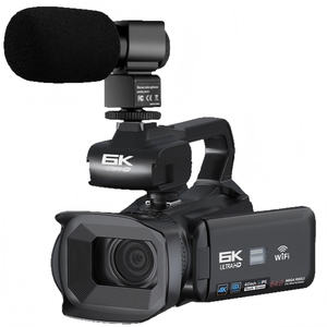 Caméra vidéo 6K Ultra HD, photos 64MP, écran tactile 4,0 pouces, caméscope avec éclairage LED, batterie 4500mAh pour diffusion en direct - Product Image 1